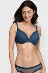 Zivame Coquette Blush Padded Wired 3/4Th Coverage Lace Bra - Gibraltor Sea — thumbnail 1